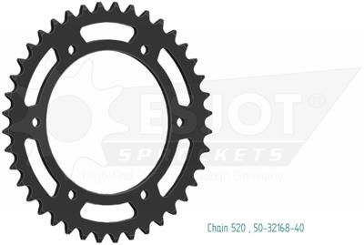 ESJOT Chain wheel 520 40 steel black