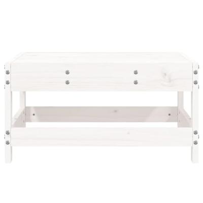 Tuinvoetenbank massief grenenhout wit