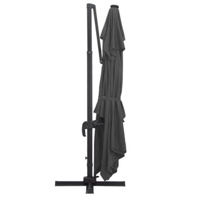 VidaXL Zweefparasol met led en aluminium paal 400x300 cm antraciet