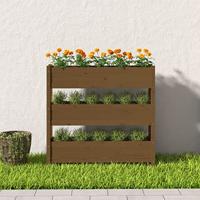 Plantenbak 112x25x104,5 cm massief grenenhout honingbruin - thumbnail