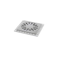 Renovatievloerput Rooster Aquaberg Met 1 Aansluiting 14.6x14.6x0.7 cm RVS Aquaberg - thumbnail