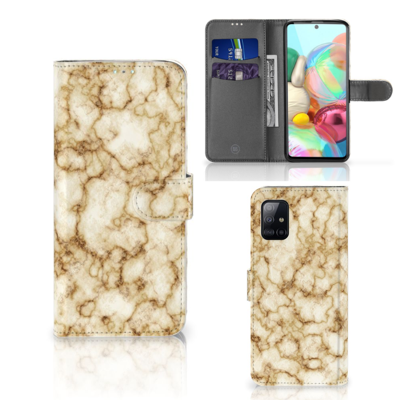 Samsung Galaxy A71 | Bookcase | Marmer Goud