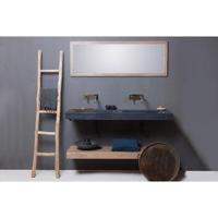 Wastafel Forzalaqua Bellezza Doppio Graniet Gezoet 160,5x51,5x9 cm Met 2 Kraangaten - thumbnail