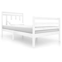Bedframe massief hout wit 100x200 cm - thumbnail