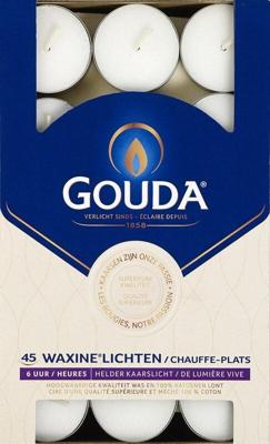Gouda Waxinelichten 6 Uur Wit 45st