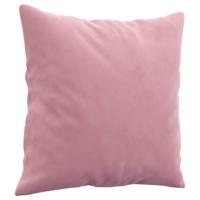 Tweezitsbank met sierkussens 140 cm fluweel roze - thumbnail