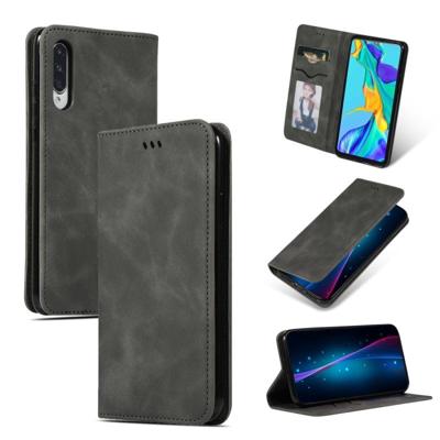 Retro huid voelen Business magnetische horizontale Flip lederen case voor Huawei P30 (donkergrijs) Retro huid voelen Business magnetische horizontale Flip lederen case voor Huawei P30 (donkergrijs)