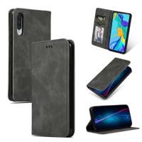 Retro huid voelen Business magnetische horizontale Flip lederen case voor Huawei P30 (donkergrijs) - thumbnail