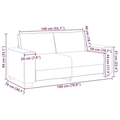 Tweezitsbank 140 cm fluweel crmekleurig - thumbnail