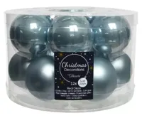 Decoris kerstballen glas 12st blauw 5cm - thumbnail