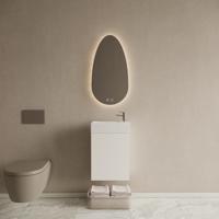 Toiletmeubel Set Gliss Design Riga Mat Wit Fontein Glans Wit - thumbnail