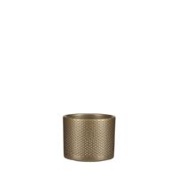Mica Decorations bloempot Era rond 12x10cm goud reliëf - thumbnail