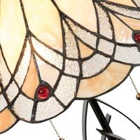 Clayre & Eef Tiffany Tafellamp Ø 40x60 cm Beige Glas Driehoek - thumbnail