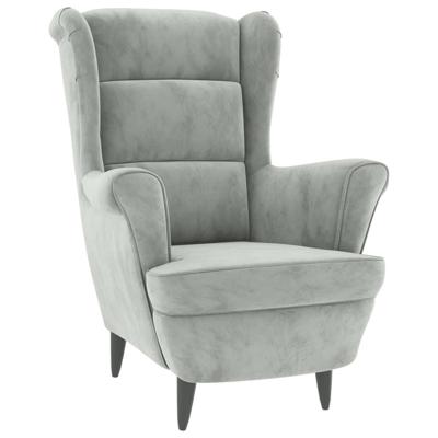 Fauteuil fluweel lichtgrijs