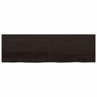 Tafelblad 200x60x4 cm behandeld massief eikenhout donkergrijs - thumbnail