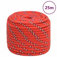 VidaXL Boottouw 18 mm 25 m polypropyleen rood - thumbnail