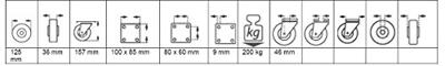 dörner + helmer 711677 Zwenkwiel Wieldiameter: 125 mm Draagvermogen (max.): 200 kg 1 stuk(s) dörner + helmer 711677 Zwenkwiel Wieldiameter: 125 mm Draagvermogen (max.): 200 kg 1 stuk(s)