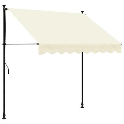 Luifel uittrekbaar 200x150 cm stof en staal crèmekleurig - thumbnail