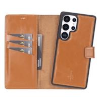 NorthLife Samsung Galaxy S25 Ultra - Leren Afneembare 2-in-1 bookcase telefoonhoes - Cognac - thumbnail