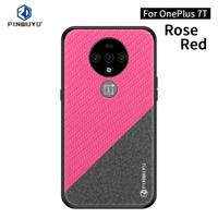 Voor Oneplus 7T PINWUYO Rong serie schokbestendige PC + TPU + chemische Fiber doek beschermende cover (rood) - thumbnail
