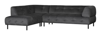 WOOOD Hoekbank 'Lloyd' Links, Velvet, kleur Cast Iron