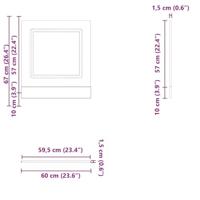 Vaatwaspaneel Kalmar 60x1,5x67 cm bewerkt hout artisanaal eiken - thumbnail