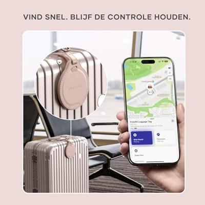 Satechi FindAll vegan-lederen baggage tag met FindMy - Desert Rose