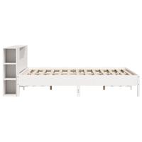 Bed met boekenkast zonder matras grenenhout wit 180x200 cm - thumbnail