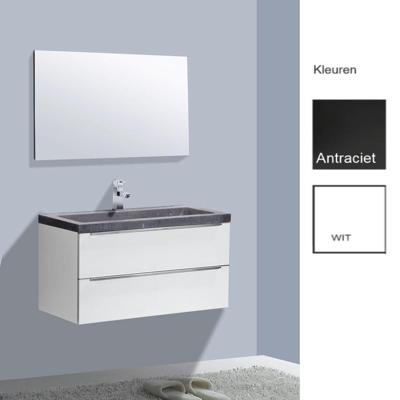 Badkamermeubelset Sanilux Senza Stone 100x47x50 cm 1 Kraangat Hoogglans Wit
