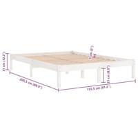 Bedframe massief grenenhout wit 150x200 cm UK King - thumbnail