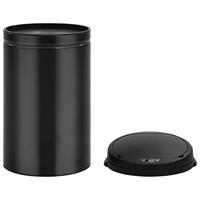 Prullenbak met automatische sensor 40 L koolstofstaal zwart - thumbnail