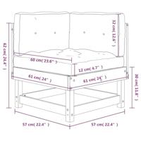 Hoekbank met kussens massief grenenhout - thumbnail