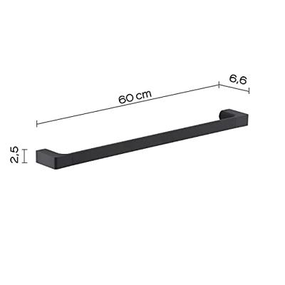 Handdoekhouder Sapho Pirenei Hangend 60 cm Mat Zwart Sapho