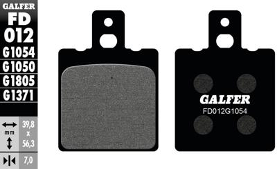 GALFER remblokken "fd012" brake pad fd012 g1054 organic