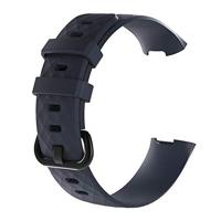 Fitbit Charge 3 & 4 siliconen diamant pattern bandje - Maat: Small - Navy blauw - thumbnail