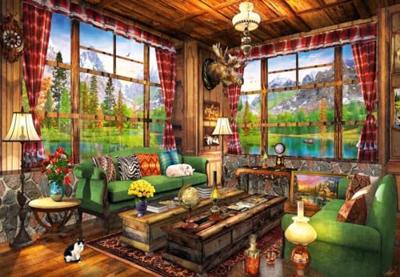 Mount Cabin View Puzzel 1000 stukjes