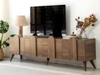 Tv-meubel LINARO 4 klapdeuren walnoot met poten - thumbnail