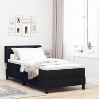 Boxspring bed met hoofdeinde Zwart 90 x 190 cm Stof en Foam - thumbnail