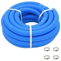 VidaXL Zwembadslang met klemmen 38 mm 12 m blauw - thumbnail