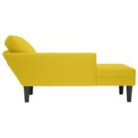 Chaise longue met kussen en rechterarmleuning fluweel geel - thumbnail