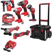 Milwaukee m18 fpp7e-503p | fuel powerpack 7-delig | 18v | accu combiset (3x 5.0ah) | packout trolley - 4933499297 - thumbnail