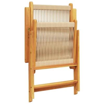 Tuinstoelen 2 st massief acaciahout en polypropeen beige