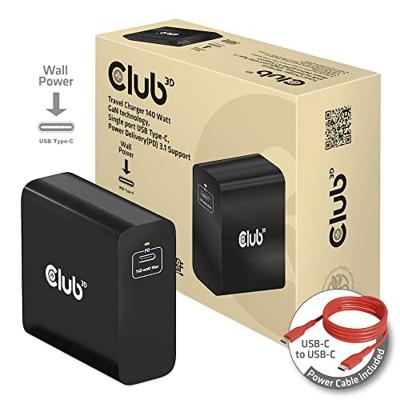 Club 3D Travel Charger 140 Watt GaN technology, Single port USB Type-C oplader