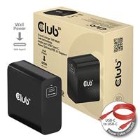 Club 3D Travel Charger 140 Watt GaN technology, Single port USB Type-C oplader - thumbnail