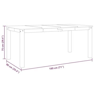 Eettafel Panama 180x90x75 cm massief grenenhout wit