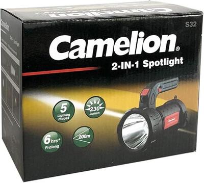 Camelion 30200055 S32 2in1 Spotlight Werklamp LED werkt op batterijen 3 W 230 lm