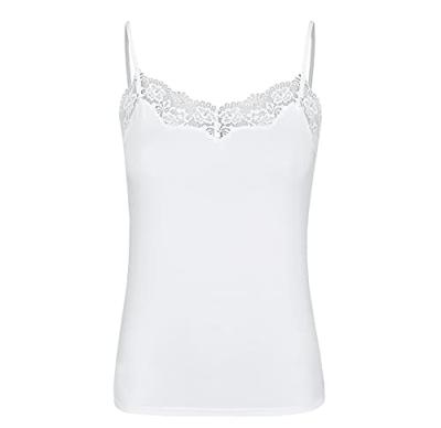Dames hemd kant Modal spaghetti - Kanten Vrouwen onderhemd verstelbare bandjes -
