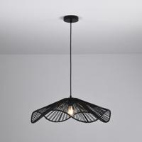 Hanglamp Avanta nero l - Zwart - E27-fitting - IP20 voor binnen - Gevlochten papieren koord - thumbnail