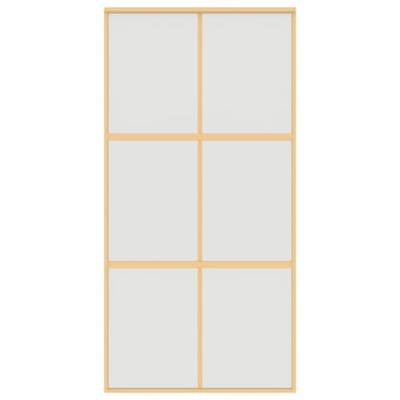 Schuifdeur 102,5x205 cm mat ESG-glas en aluminium goudkleurig
