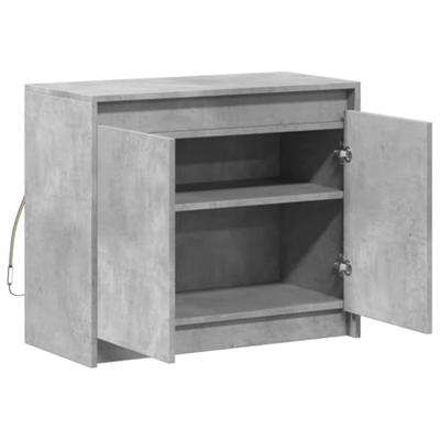 Dressoir met LED 72x34x61 cm bewerkt hout betongrijs Dressoir met LED 72x34x61 cm bewerkt hout betongrijs
